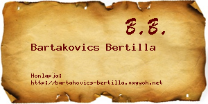 Bartakovics Bertilla névjegykártya
